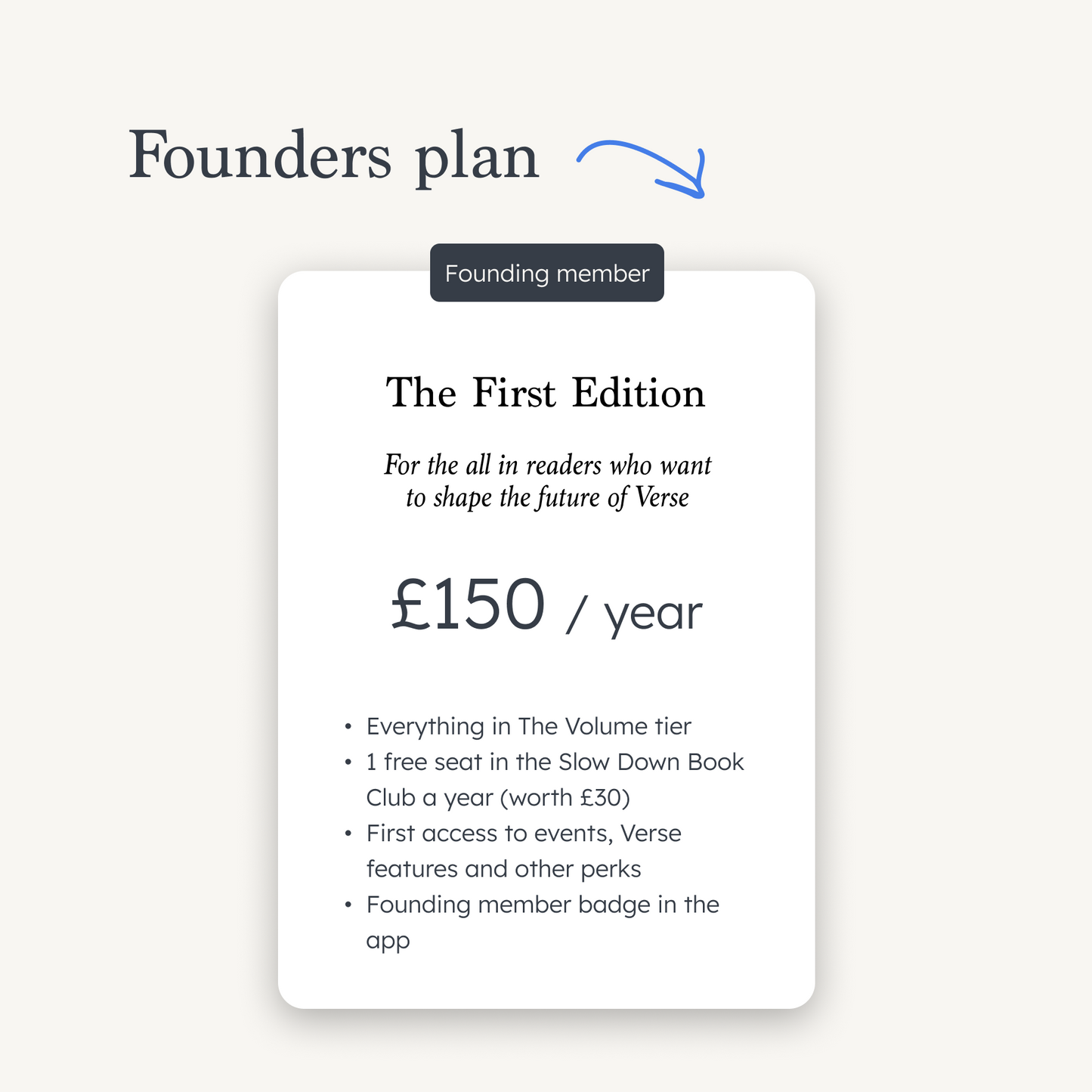 A Verse subscription - Founder